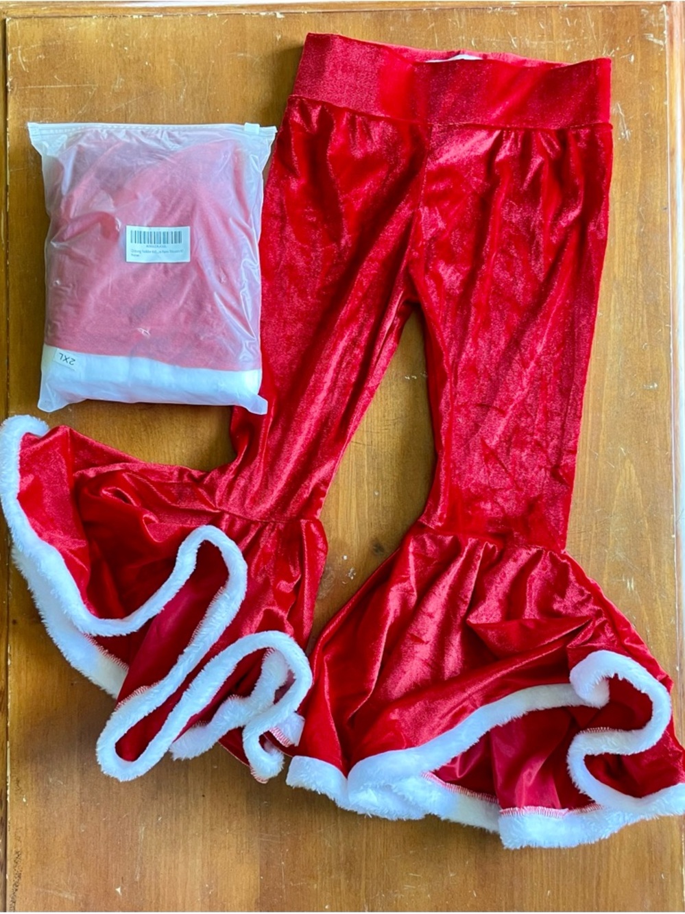 Girls Red Velvet Holiday Ruffle Pants - XL-XXL Available